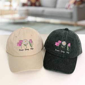 Embroidered Floral FDT Pigment Dyed Hat, Impeach President Dad Hat, Subtle Anti Trump Hat, Reproductive Rights Hat, Gift for Democrat