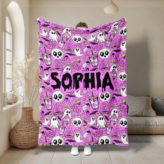 Personalized Baseball Baby Blanket | Custom Name Double Layer Toddler Throw | 30x40 Inches | Halloween Holiday Gift