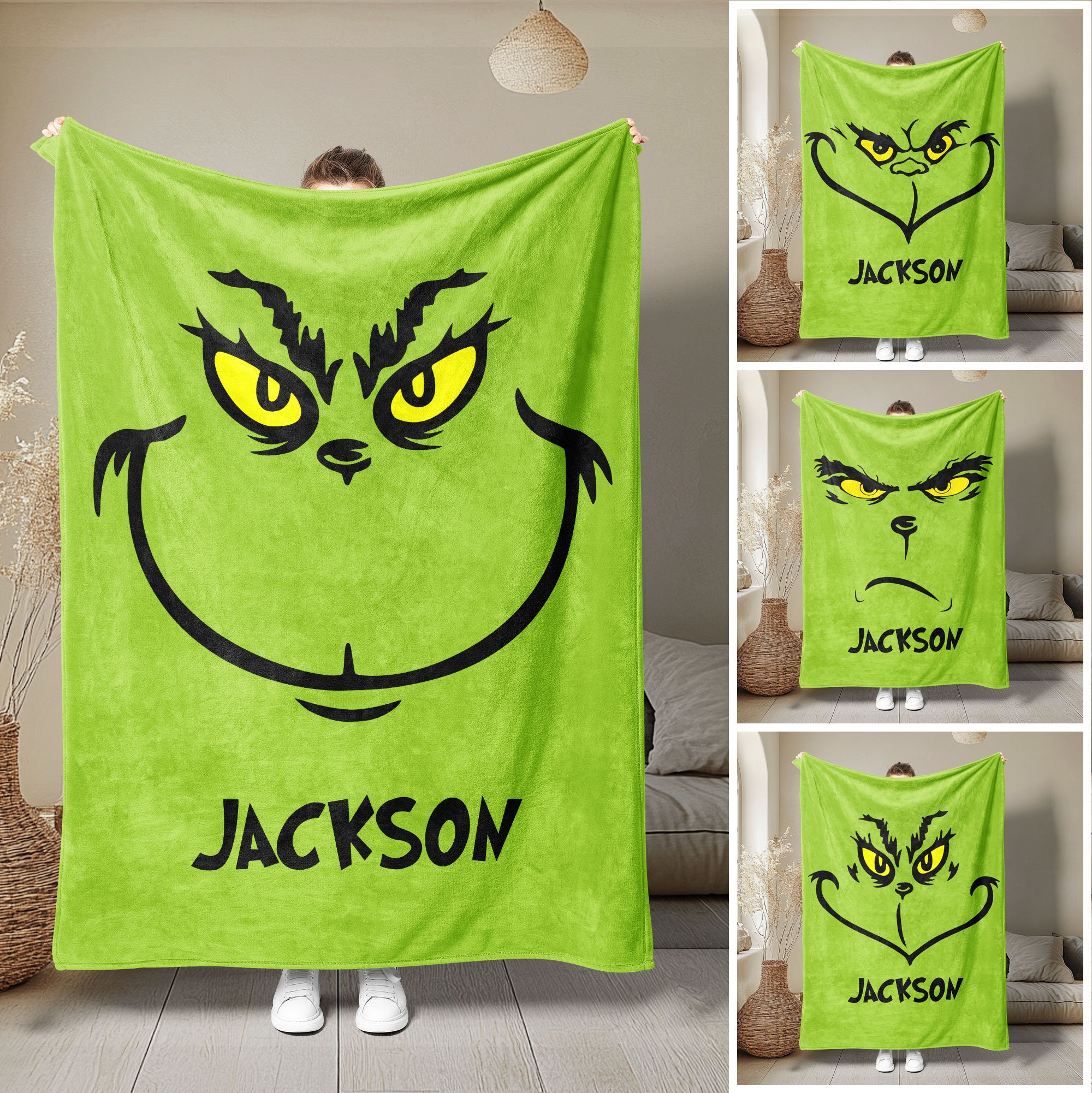 Grinch Hoodie Blanket