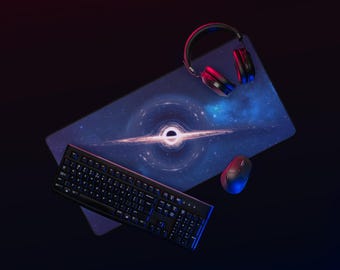 Singularity - Black Hole - Desk Mat - Large Mousepad - Gaming Mouse Pad - Space Aesthetic Deskmat - Astronomy Theme Gift for Space Lover