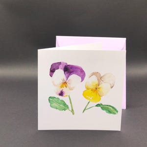 Grußkarte mit Stiefmütterchen | handgemaltes Aquarell | von Tinte & Tulpe