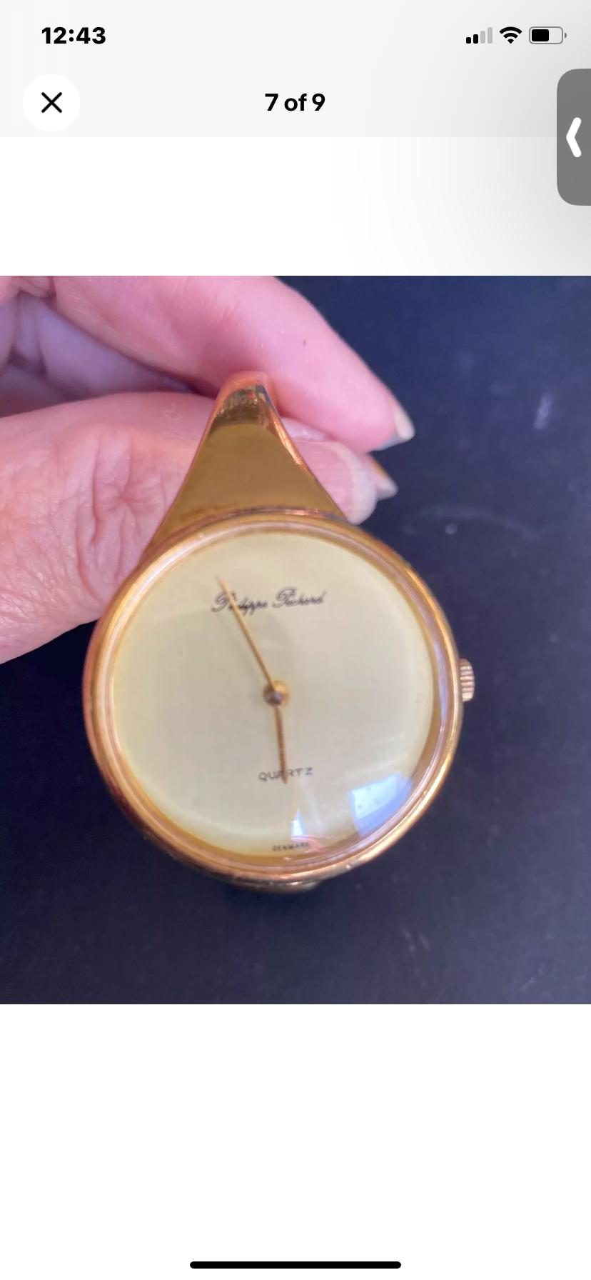 Vintage Phillipe Pechard Modernist Gold Tone Cuff Watch - Etsy display picture 1