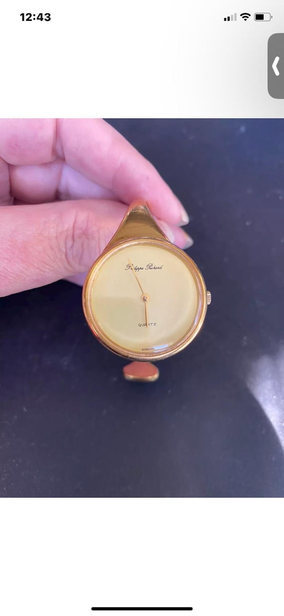 Vintage Phillipe Pechard Modernist Gold Tone Cuff Watch - Etsy display picture 1