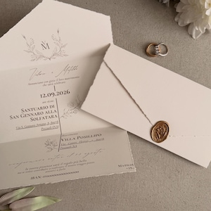 Handmade Wedding Invitations with Wax Seal | Personalized Wedding Invitations on Fine Paper | Wedding Stationery