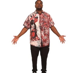 Men&#39;s African Tie Dye Short Sleeve Shirt | Kola Nut Tie Dye Shirt |Tie Dye Recycled Shirt| Upcycled TieDye African Short Sleeve Men Shirt