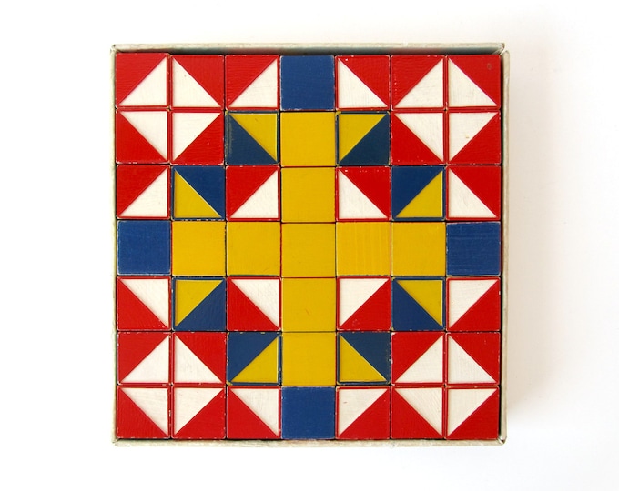 Color Cubes by the Embossing Company Set of 49 Vintage Wooden Blocks Etsy