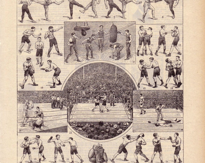1922 Vintage BOXING French Dictionary Illustration Etsy