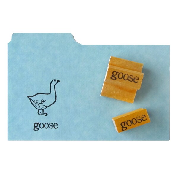Old Rubber Stamps - GOOSE - Set of 2 Vintage Rubber Stamps