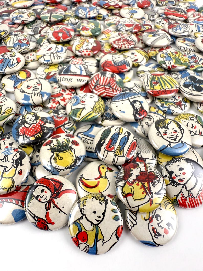 Vintage Children’s Buttons, Choose Your Backing: Magnet, Pinback, or ...