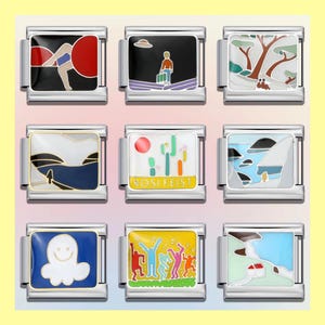 Fresh Illustrations Italian Bracelet Charms / Italian Charms / Vintage Italian Bracelets / Custom Bracelet Charms