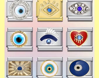 Dijes para pulseras italianas de mal de ojo / Dijes italianos / Pulseras italianas vintage / Dijes para pulseras personalizadas