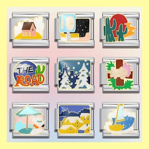 Outdoor Landscape Italian Bracelet Charms / Italian Charms / Vintage Italian Bracelets / Custom Bracelet Charms