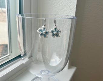 Crocheted Flower Earrings
