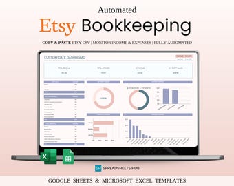 Etsy Seller Bookkeeping Spreadsheet | Excel & Google Sheets (Automatic CSV Import)