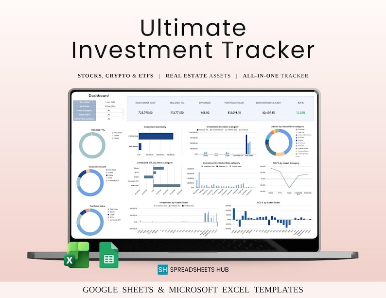 Ultimate Investment Tracker for Google Sheets & Excel - Etsy
