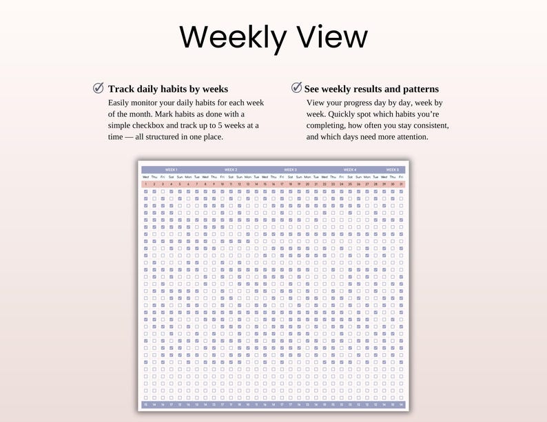 Habit Tracker Template Google Sheets Excel | Digital Monthly Weekly ...