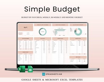 Budget Spreadsheet for Google & Excel | Digital Finance Planner and ...