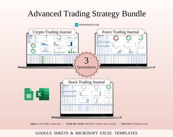 Advanced Trading Strategy Bundle | 3-in-1 Spreadsheet Bundle | Google Sheets and Excel Templates
