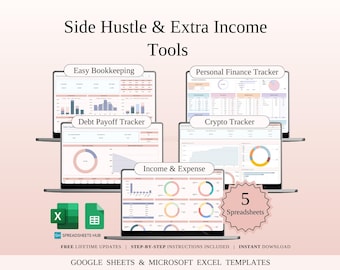 Herramientas para generar ingresos adicionales y generar ingresos adicionales / Excel y Hojas de Cálculo de Google / 20 Plantillas