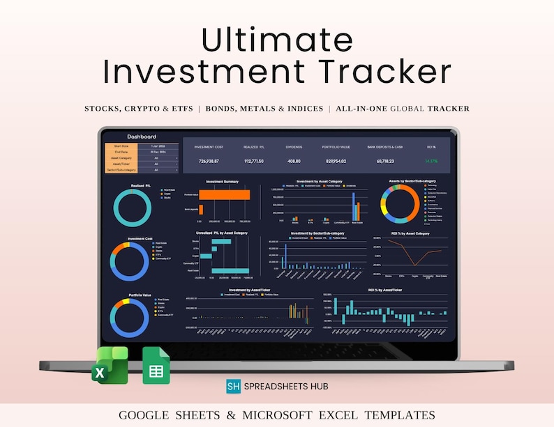 Ultimate Investment Portfolio Tracker | Dark Mode - Etsy