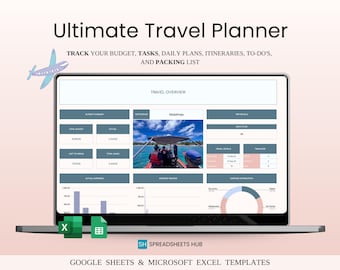 Ultieme reisplanner | Google Spreadsheets en Excel (digitale download)
