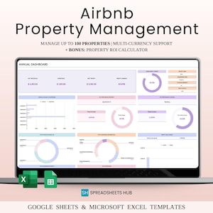 Airbnb Bookkeeping Spreadsheet | Excel and Google Sheet Template | Renting | Hosts (Green Theme)