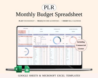 PLR - Monthly Budget Spreadsheet Template (With Resale Rights)