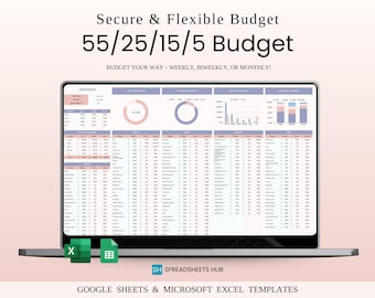 Hoja de cálculo de presupuesto 55/25/15/5 / Excel y hojas de cálculo de Google