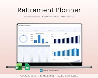 Retirement Portfolio Tracker & Planner for Google Sheets and Excel