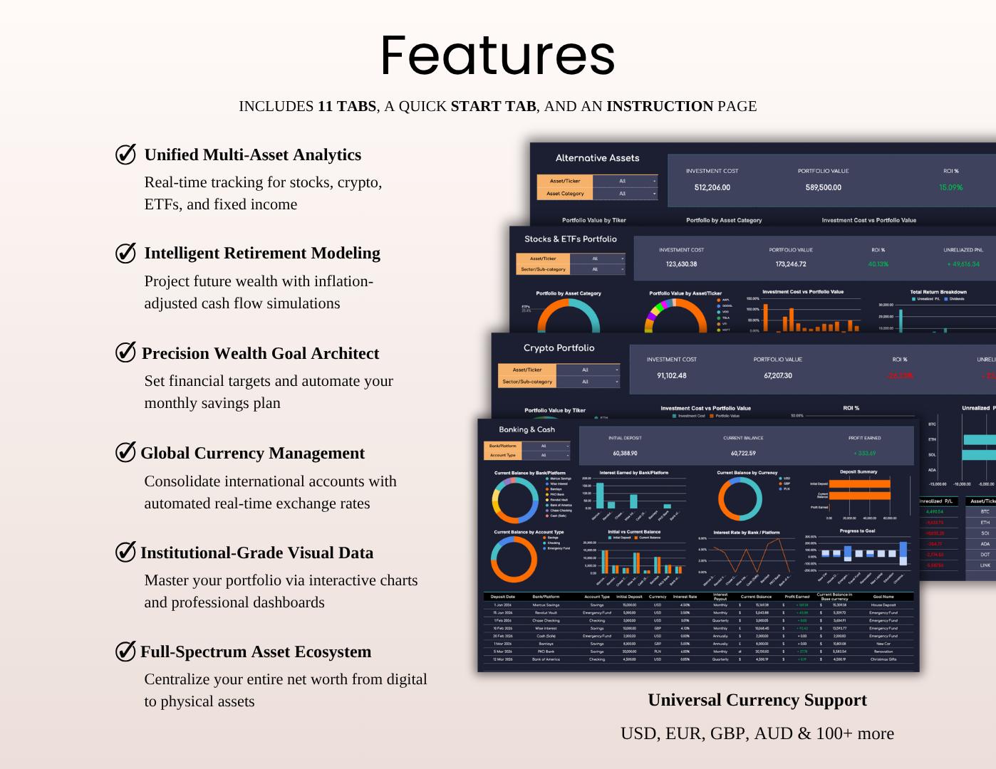 Ultimate Investment Portfolio Tracker | Dark Mode - Etsy