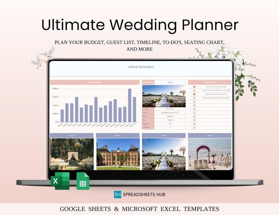 Wedding Planner Template Google Sheets Excel | Budget Checklist ...