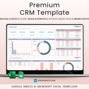 CRM Spreadsheet Template for Excel and Google Sheets | Simple Client Management | Client Tracker | Business Planner | CRM Tracker