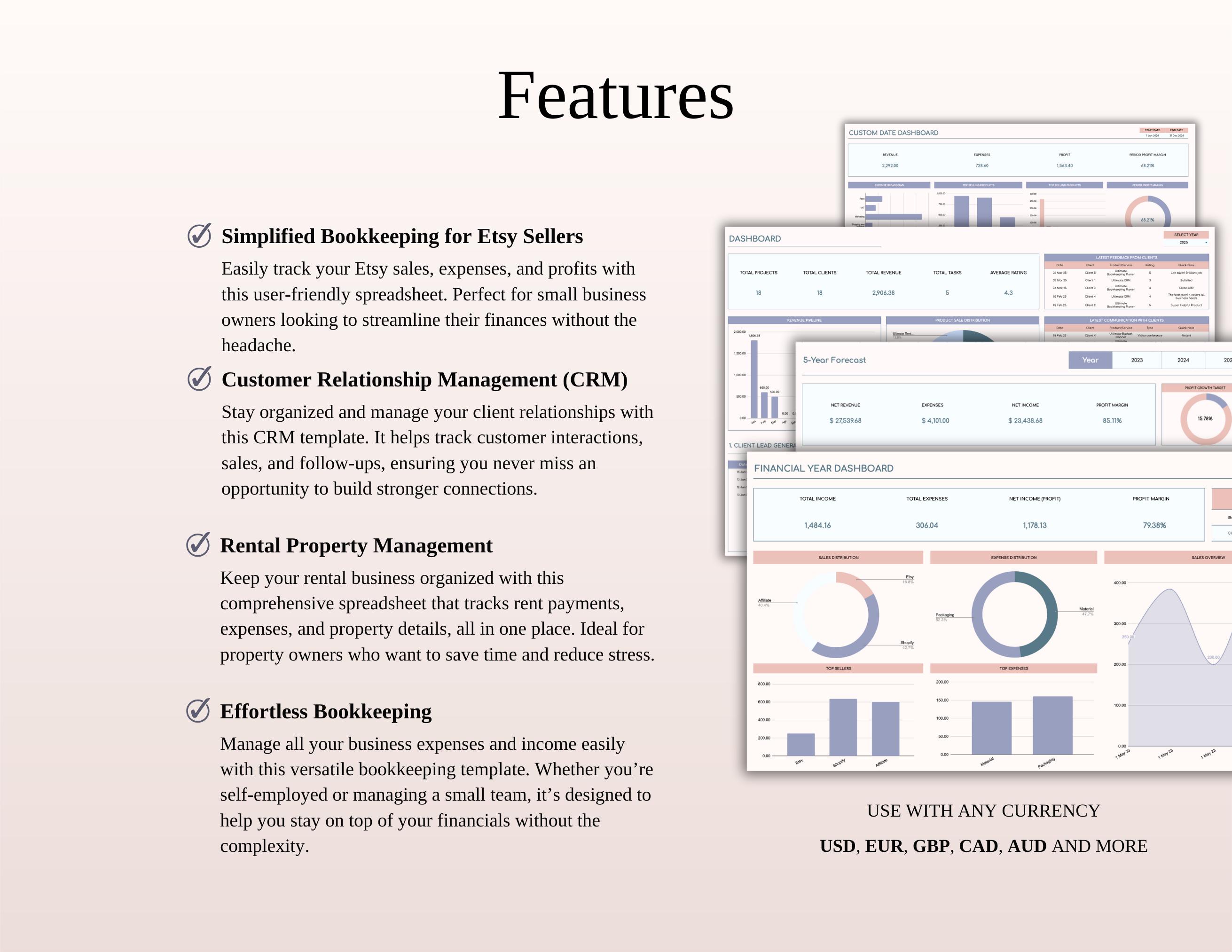 Small Business Bundle | Excel & Google Sheets | 16 Templates - Etsy