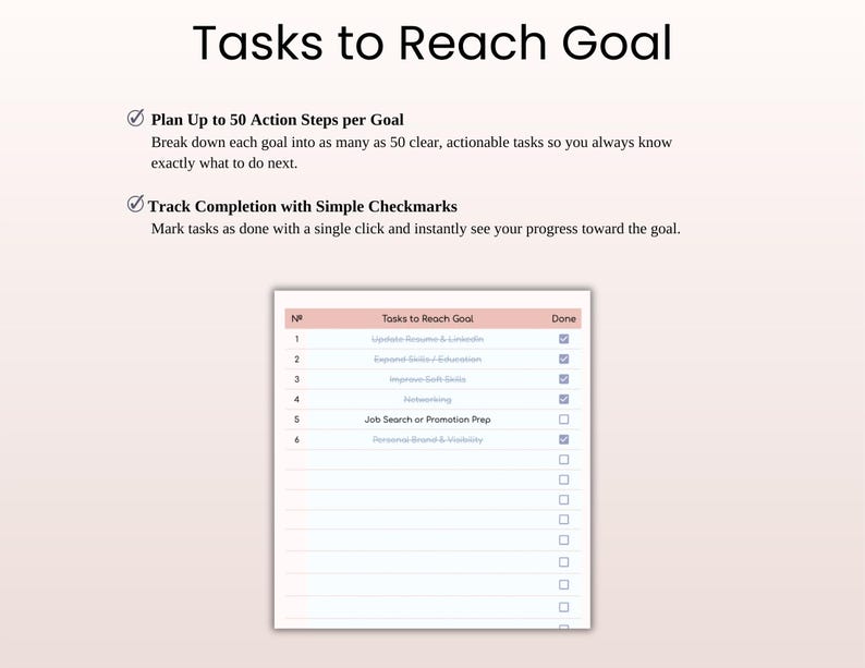 Goal Planner Template | Track 50 Goals in Google Sheets & Excel - Etsy