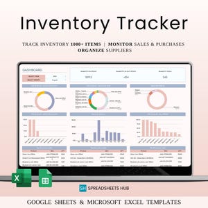 Modèle de feuille de calcul de suivi des stocks | Journal d&#39;inventaire | Gestion des stocks | Liste de contrôle d&#39;inventaire | Suivi de commande | Suivi des achats