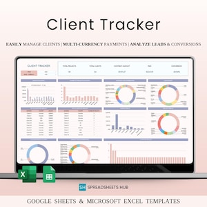 Client Tracker & Management Spreadsheet | Excel and Google Sheets | CRM Dashboard, Business Tracker, Small Business Template