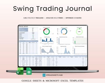 Swing Trading Journal Template for Google Sheets & Excel