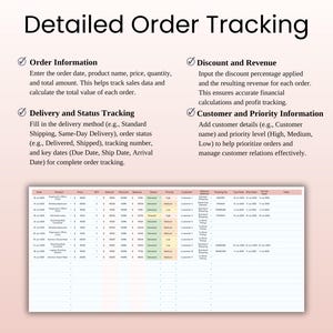 Order Tracker Spreadsheet Template | Business Tracker | Ecommerce Log ...