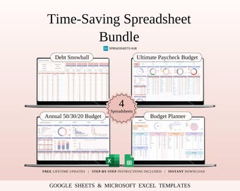 Time-Saving Spreadsheet Bundle | Excel & Google Sheets | 16 Templates