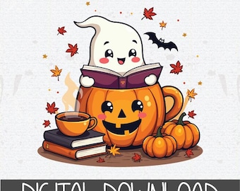 Bookish Ghost Pumpkin Svg Png Ghost Reading Books Sweatshirt Bookish Halloween Shirt Librarian Halloween Shirt Halloween Book Ghost Shirt