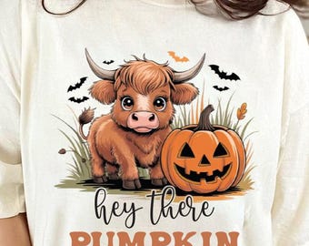 Highland Kuh Herbst PNG, Herbst Png, Es ist Herbst Yall, Hey There Kürbis Sublimationsdesign, Herbst Highland Kuh Kürbis Png