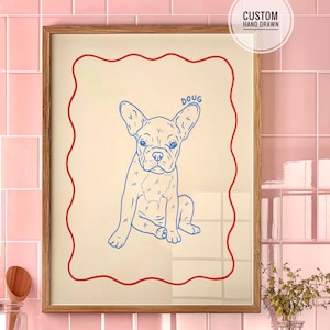 Custom Badly Pet Portrait, Cute Funky Dog Poster, Personalized Cat Line Drawing, Minimalist Poorly Drawn Pet Print, Gift for friends