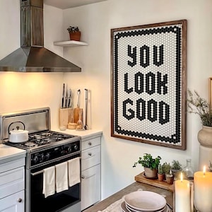 You Look Good Kunstdruck Hexagon Bistro Buchstabe Wandkunst Schwarz Trendy Typografie Poster Mosaik Zitat Print Tile Decor Home Geschenk Digital Art