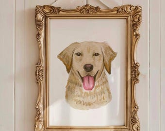 Hand Painted Custom Pet Portrait From Photos, Personalized Watercolor Art, Made to Order Dog Cat Painting, Cute Pet Ilustration Print