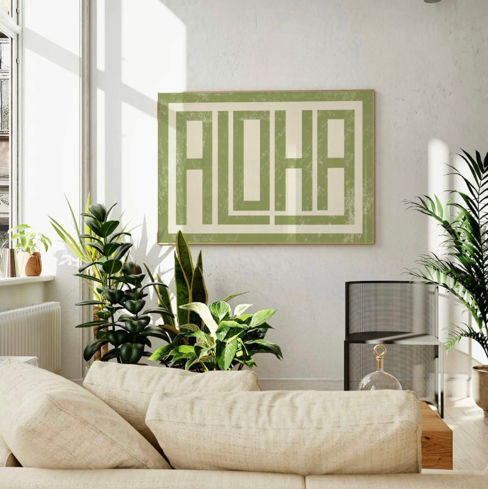 Aloha Typography Print, Retro Aloha Wall Art, Vintage Hawaiian Wall Art ...
