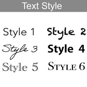 Puede incluir: Se muestran seis estilos de texto diferentes en negro sobre un fondo blanco. Los estilos est&aacute;n etiquetados como "Style 1", "Style 2", "Style 3", "Style 4", "Style 5" y "STYLE 6".