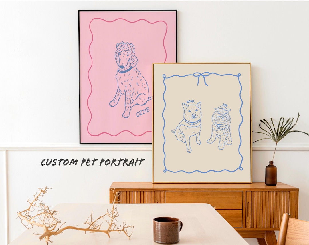 Custom Dog Portrait, Badly Drawn Pet Portrait, Funny Personalized Gift ...