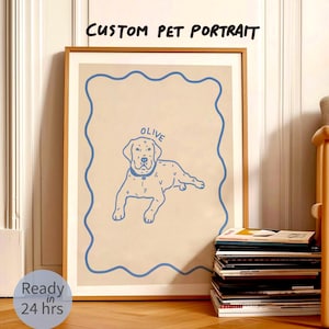 Custom Dog Portrait, Badly Drawn Pet Portrait, Funny Personalized Gift, Dog Lover Gifts, Pet Commission, Pet Illustration Drawing Ugly Print