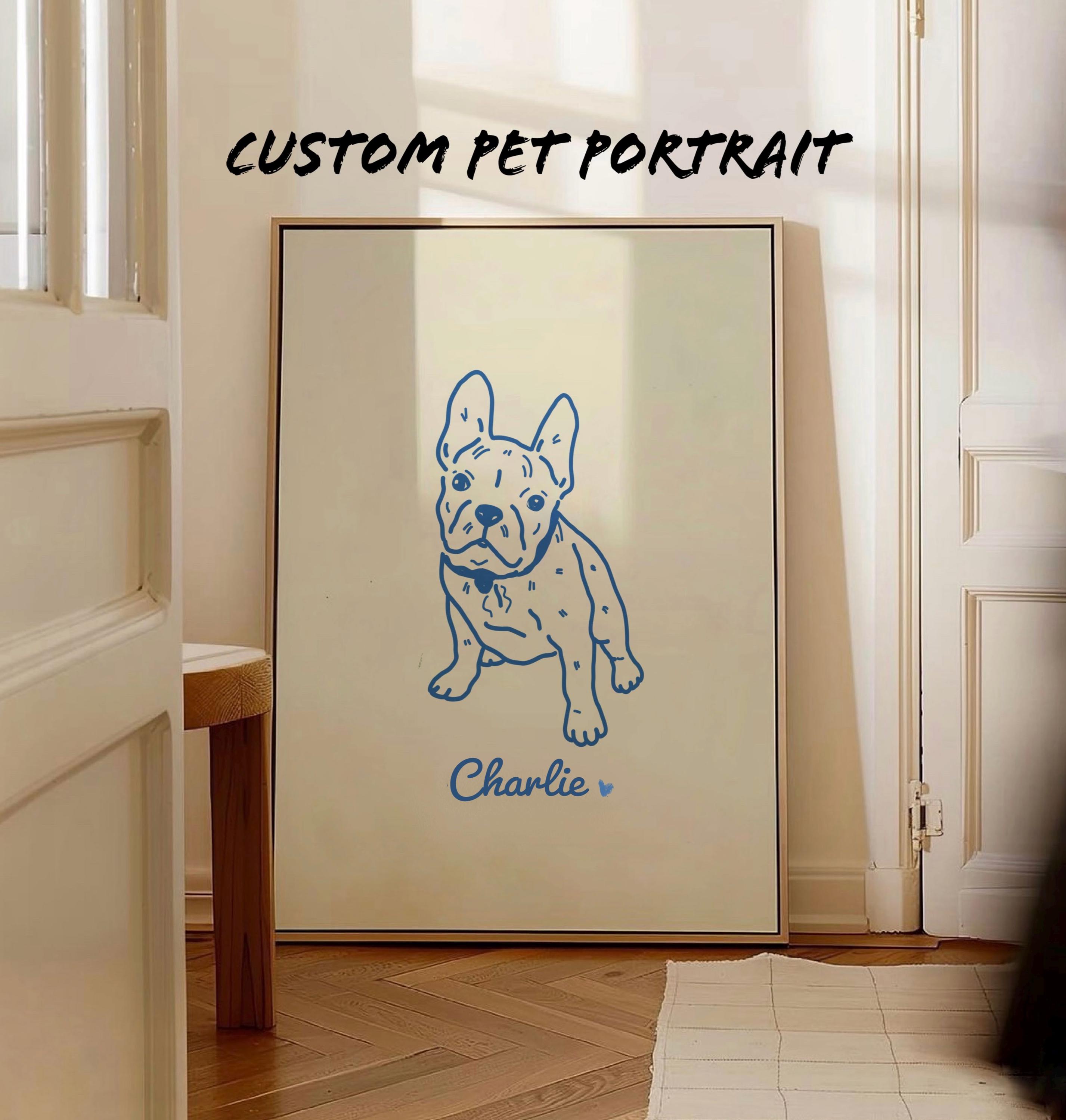 Custom Dog Portrait, Badly Drawn Pet Art, Personalized Ugly Dog Wall ...