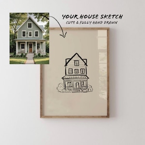 Custom House Portrait, Custom Home Illustration Sketch, Personalized Cute Building Print, Home Sweet Home Custom Art, Tiny Sketch Poster